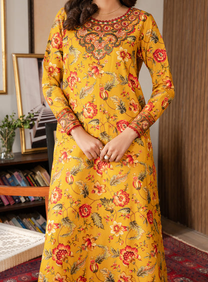 2 Piece - Printed Khaddar - Lumiere - Sunlit Petal