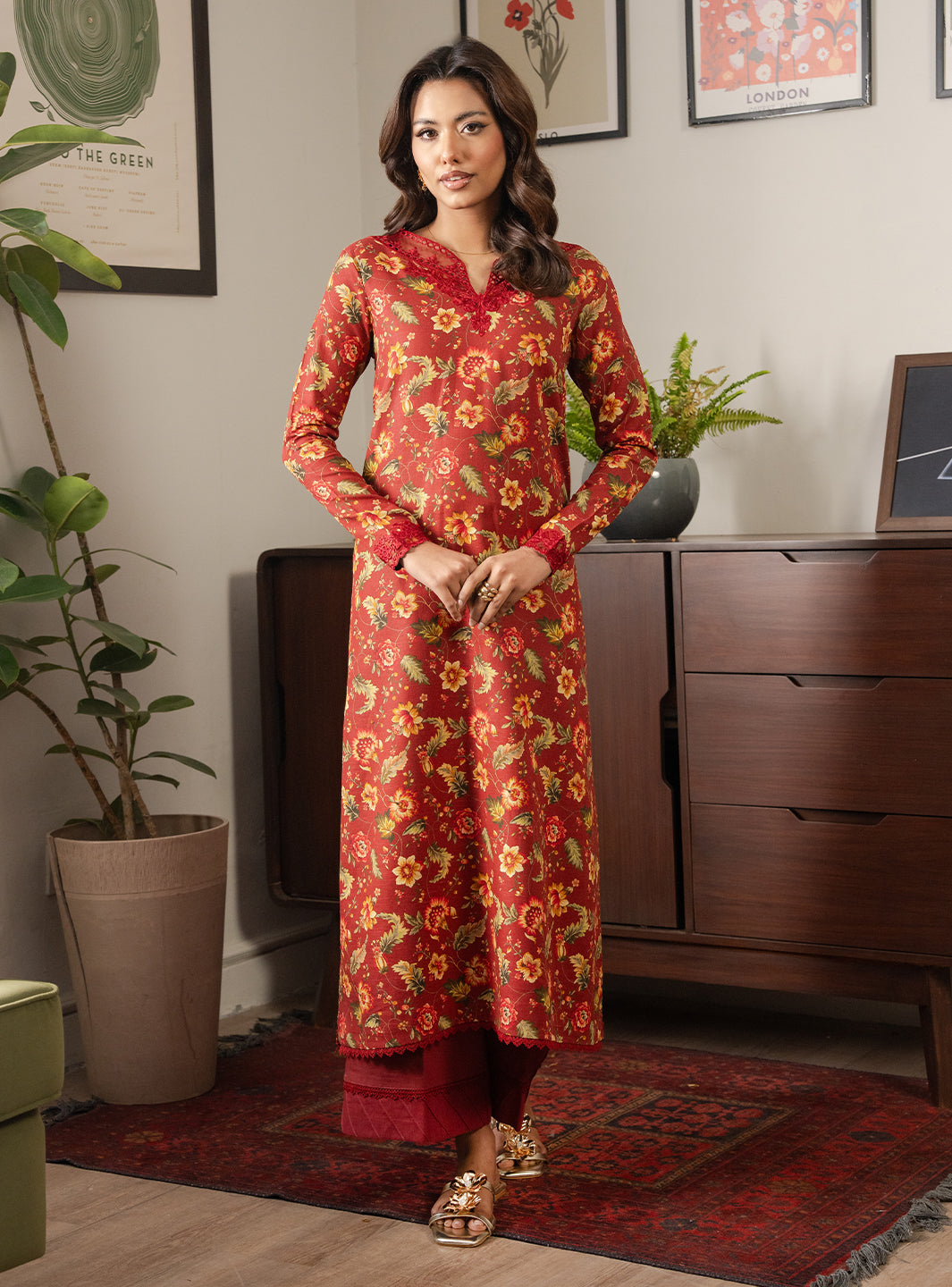 2 Piece - Printed Khaddar - Lumiere - Fira