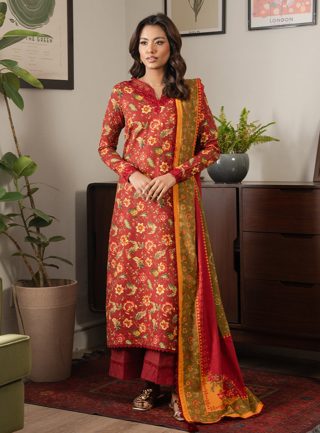 2 Piece - Printed Khaddar - Lumiere - Fira
