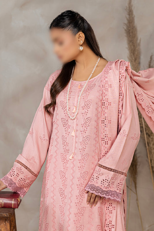 3 Piece - Embroidered Dhanak - Gulkari 201