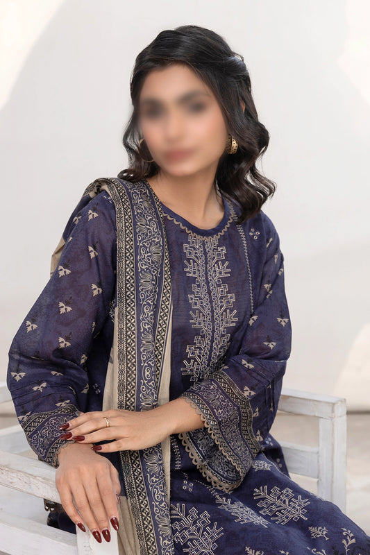 3 Piece - Embroidered Lawn - Jasmine 811