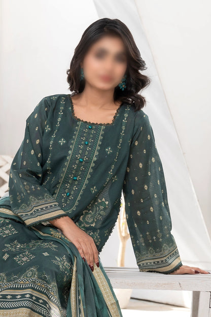 3 Piece - Embroidered Lawn - Jasmine 804