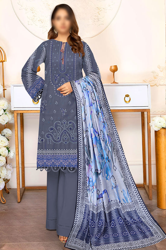 3 Piece - Embroidered Linen - Jasmine 202