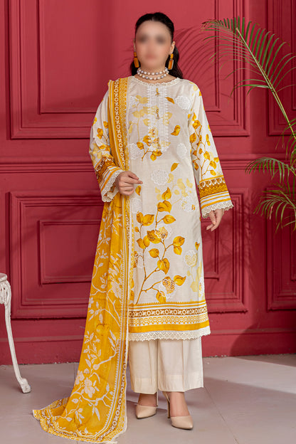 3 Piece - Embroidered Lawn  - Luna 109