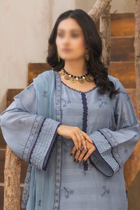 3 Piece - Embroidered Lawn - Nazakat 104