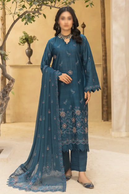 3 Piece - Embroidered Lawn - Nazakat 102