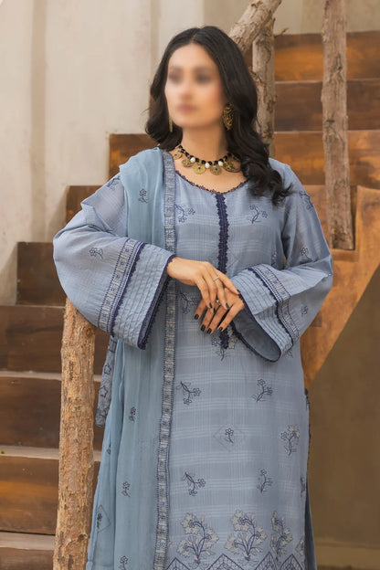 3 Piece - Embroidered Lawn - Nazakat 104