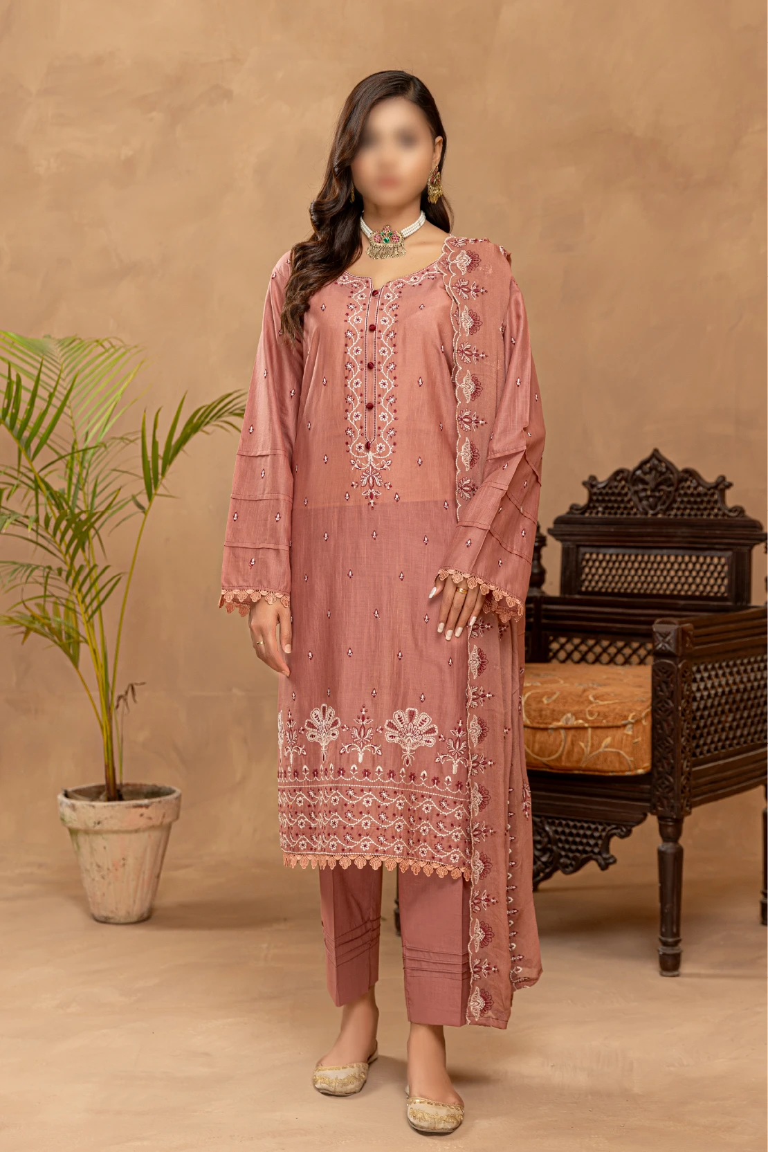 3 Piece - Embroidered Lawn - Nikhar 101