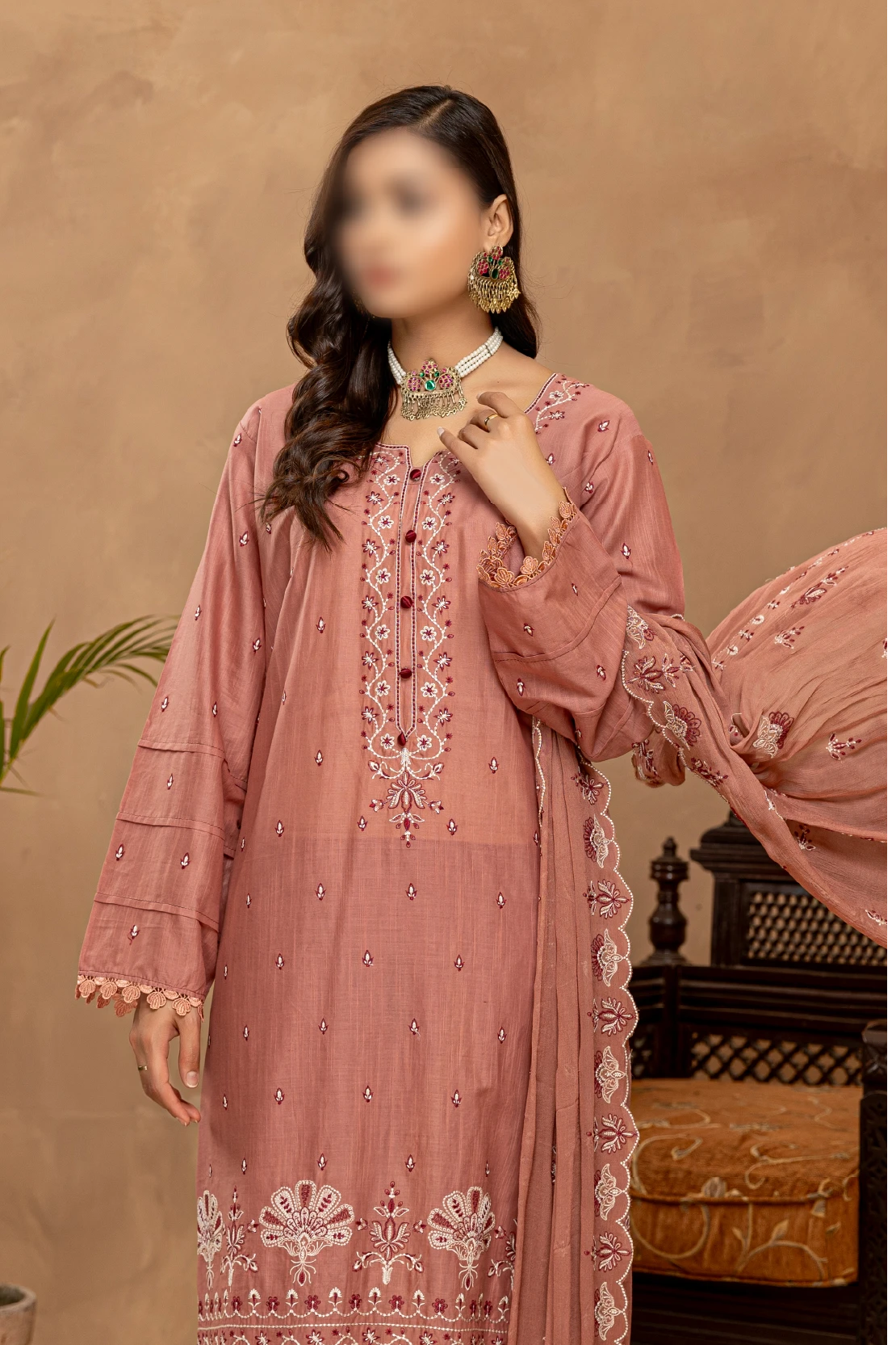 3 Piece - Embroidered Lawn - Nikhar 101