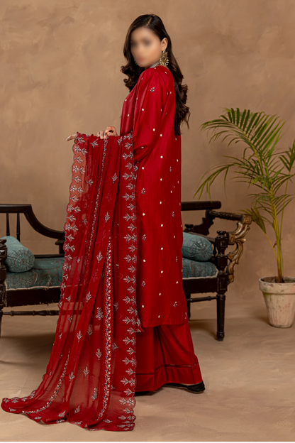 3 Piece - Embroidered Lawn - Nikhar 105