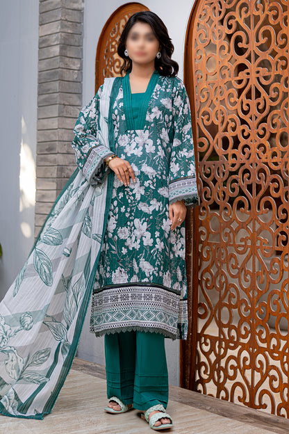 3 Piece - Digitally Printed Lawn - Nureh 906