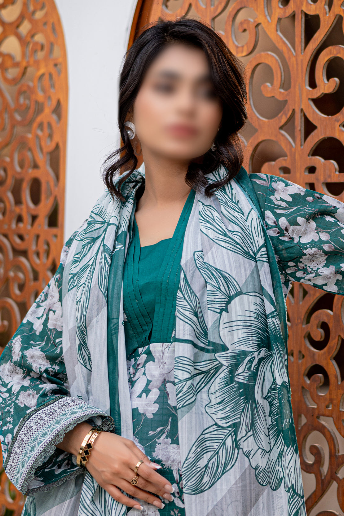 3 Piece - Digitally Printed Lawn - Nureh 906