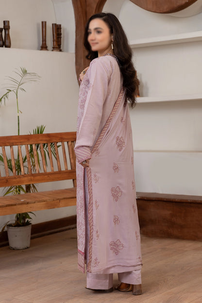 3 Piece - Embroidered Lawn Slub Karandi - Nafees 103