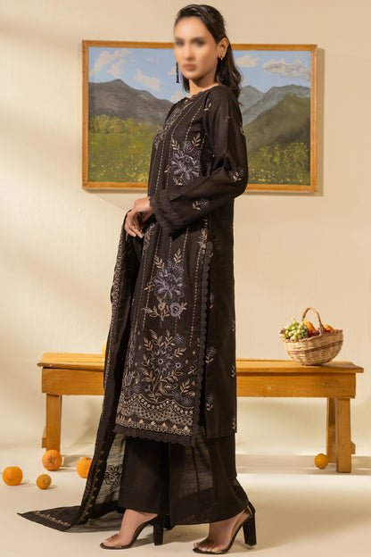 3 Piece - Embroidered Lawn Slub Karandi - Nikhar 102