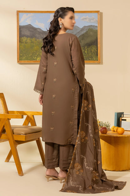 3 Piece - Embroidered Lawn Slub Karandi - Nikhar 103