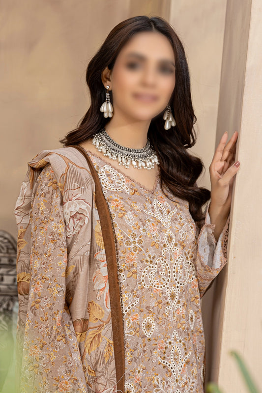 3 Piece - Embroidered Lawn - Parisa 104