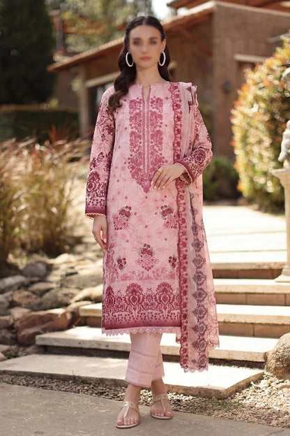 3 Piece - Embroidered Slub Lawn - Qalaa 131