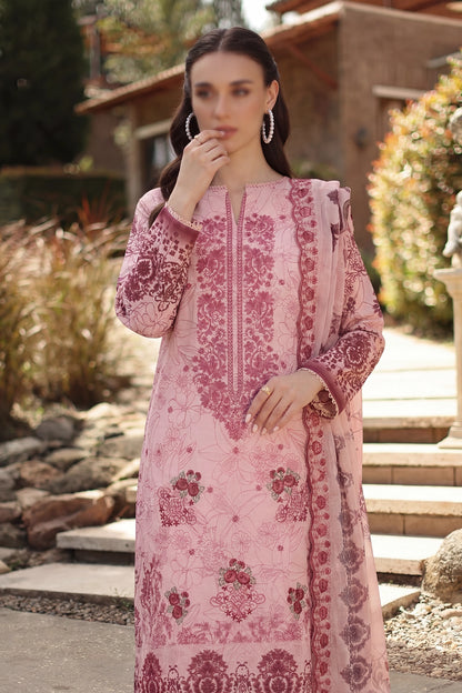 3 Piece - Embroidered Slub Lawn - Qalaa 131