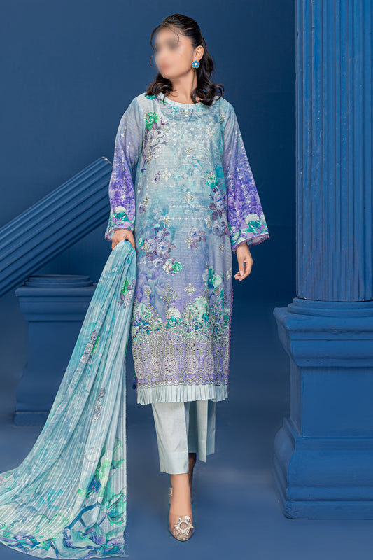 3 Piece - Embroidered Lawn  - Riwayat 212