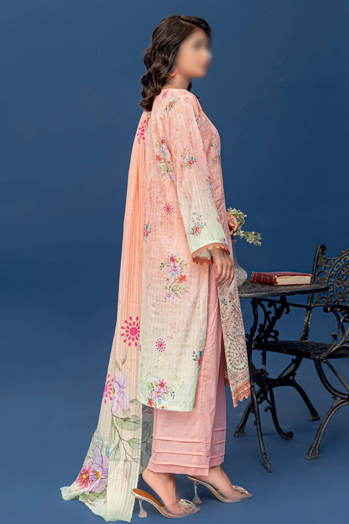 3 Piece - Embroidered Lawn  - Riwayat 203