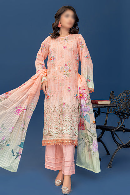 3 Piece - Embroidered Lawn  - Riwayat 203