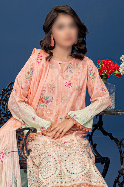 3 Piece - Embroidered Lawn  - Riwayat 203