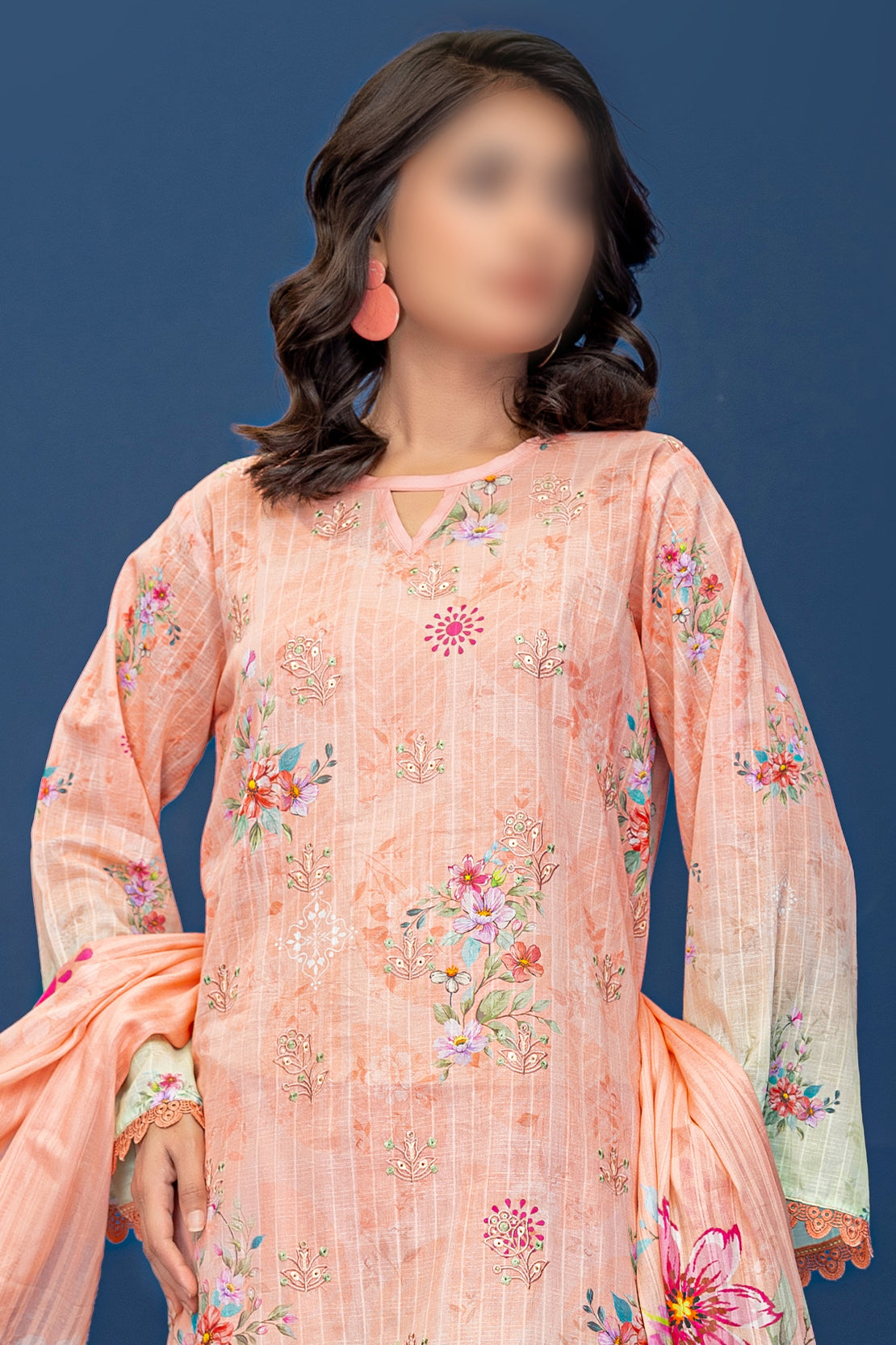 3 Piece - Embroidered Lawn  - Riwayat 203