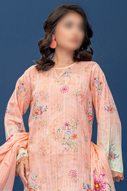 3 Piece - Embroidered Lawn  - Riwayat 203