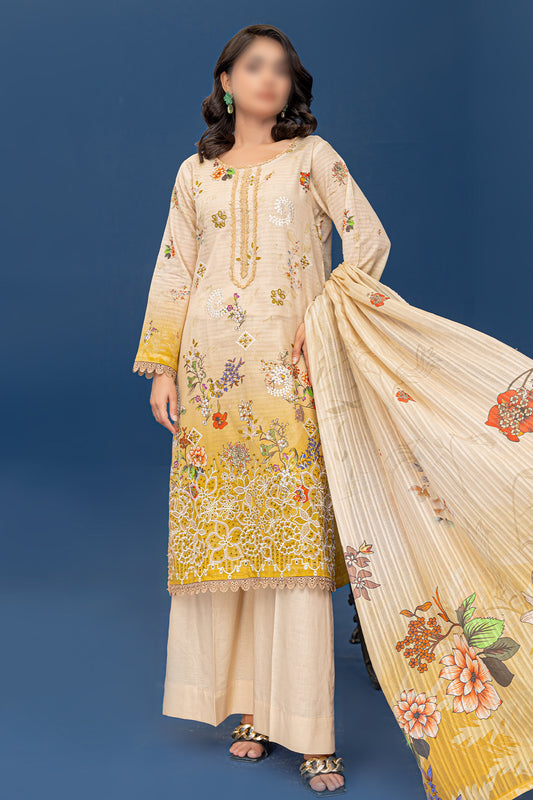 3 Piece - Embroidered Lawn  - Riwayat 204