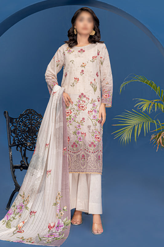 3 Piece - Embroidered Lawn  - Riwayat 207