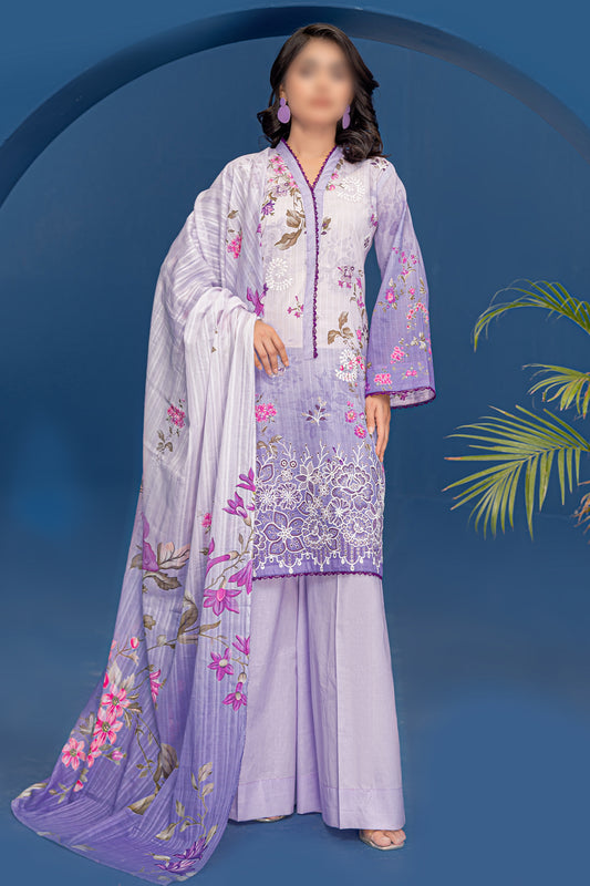 3 Piece - Embroidered Lawn  - Riwayat 208