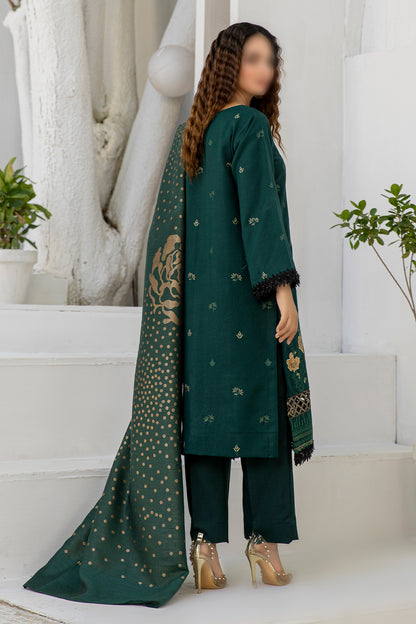 3 Piece - Glitter Embroidered Dhanak - Raniyah 201