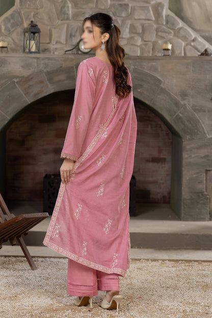 3 Piece - Embroidered Slub Lawn - Reet 103