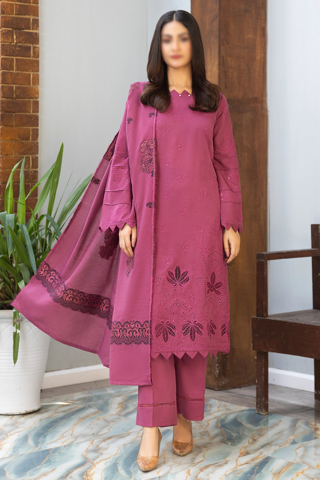 3 Piece - Embroidered Karandi - Riwayat 103