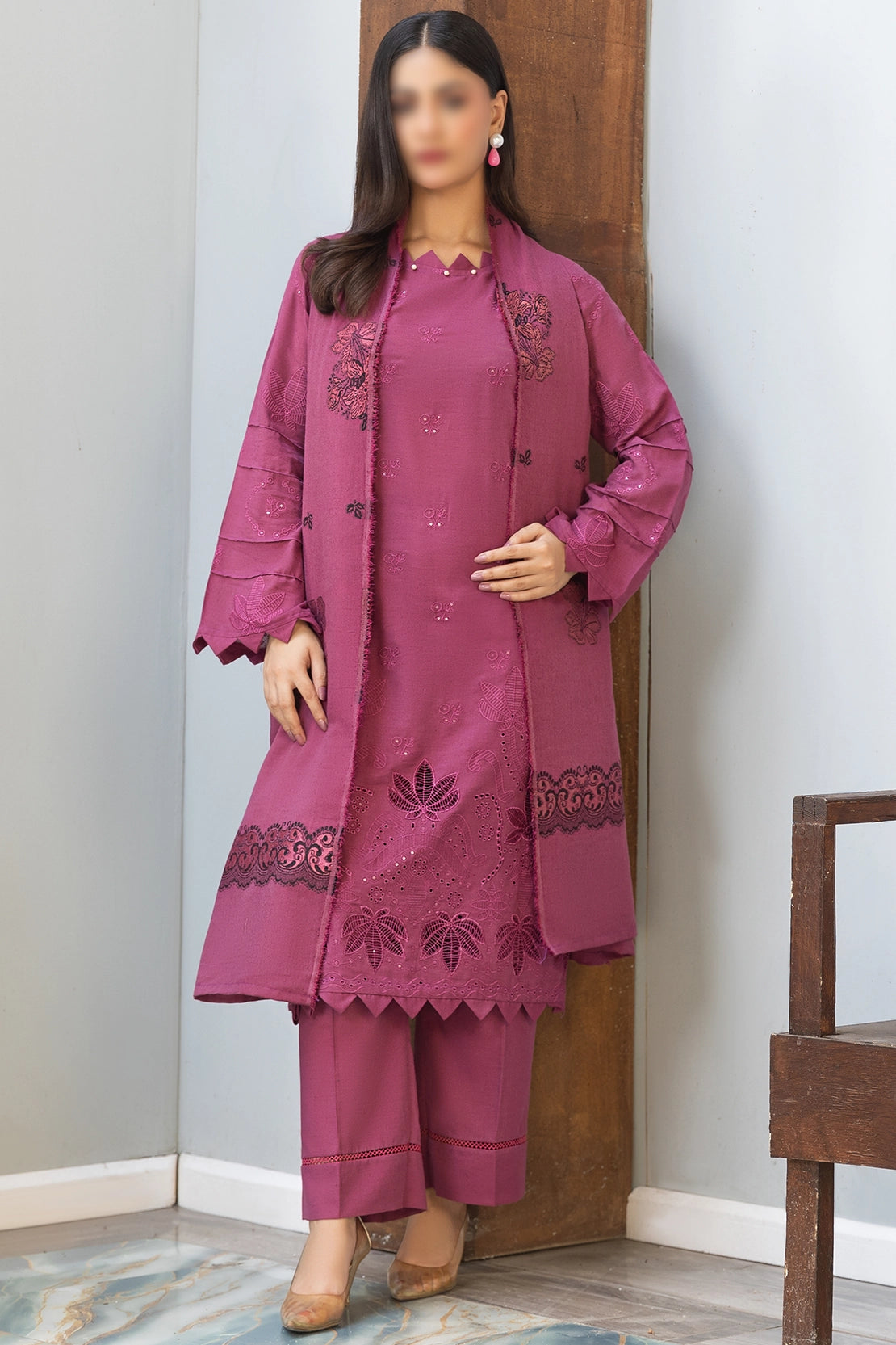 3 Piece - Embroidered Karandi - Riwayat 103
