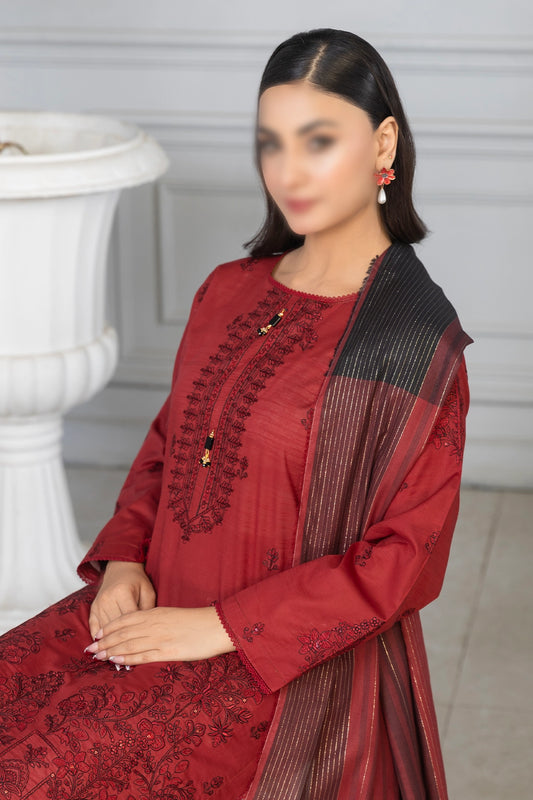 3 Piece - Embroidered Lawn - Roshni 102