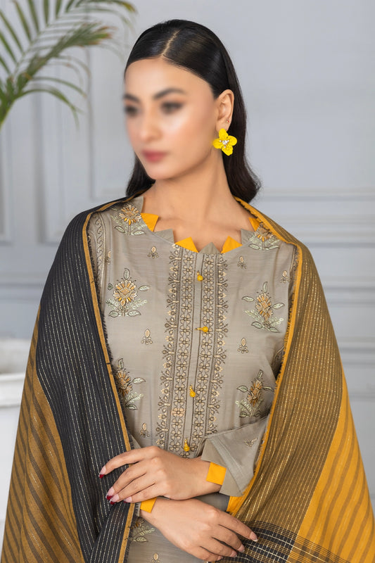 3 Piece - Embroidered Lawn - Roshni 103