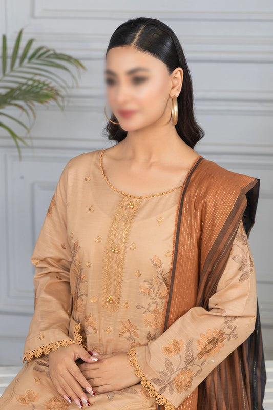 3 Piece - Embroidered Lawn - Roshni 104