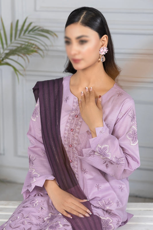 3 Piece - Embroidered Lawn - Roshni 105