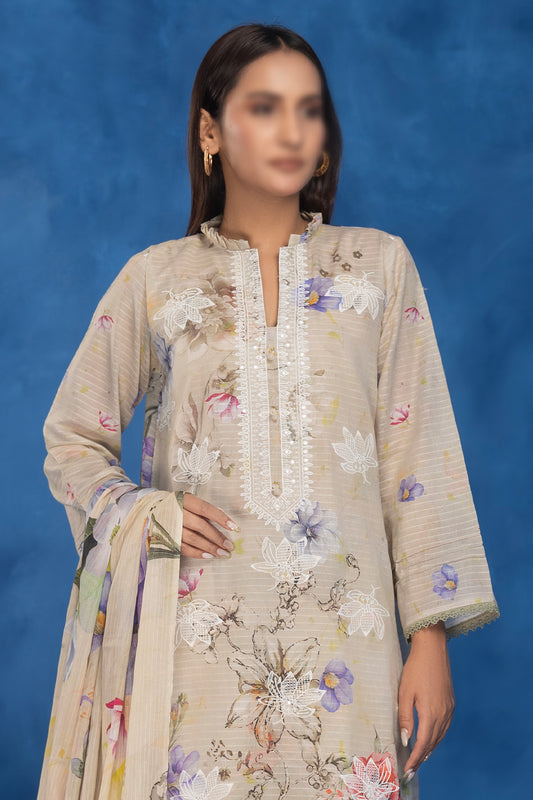 3 Piece - Embroidered Lawn - Sahil 210