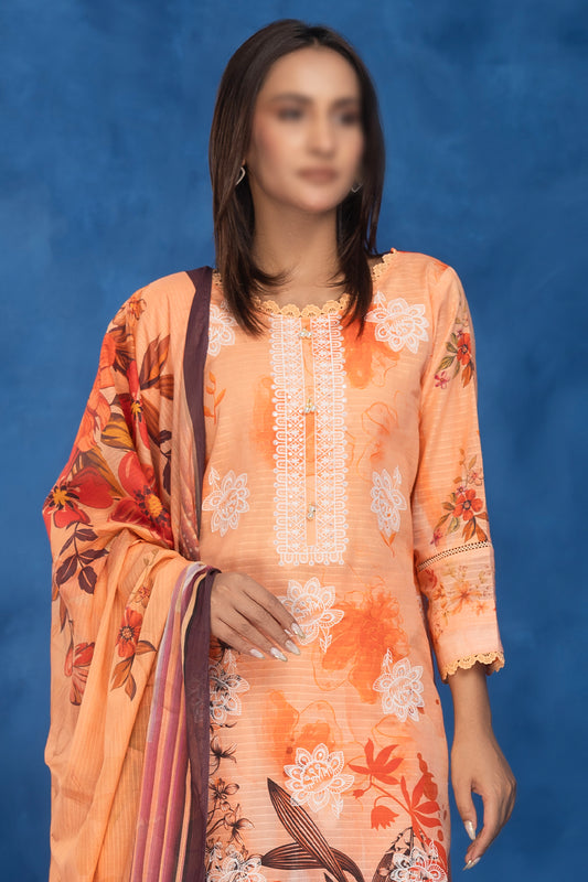3 Piece - Embroidered Lawn - Sahil 203
