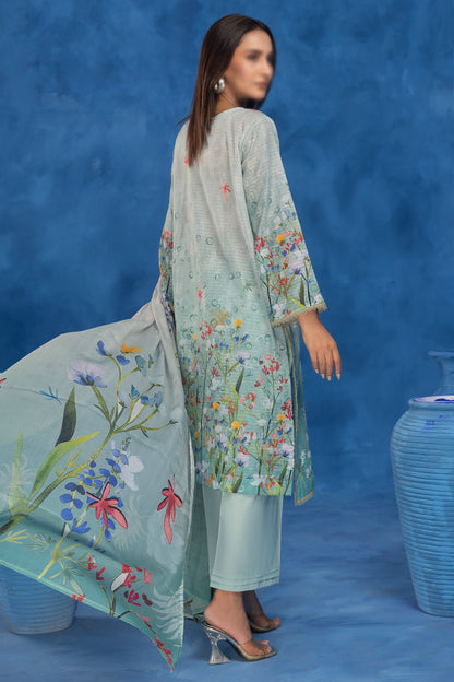 3 Piece - Embroidered Lawn - Sahil 204