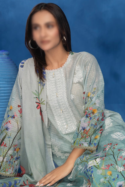 3 Piece - Embroidered Lawn - Sahil 204