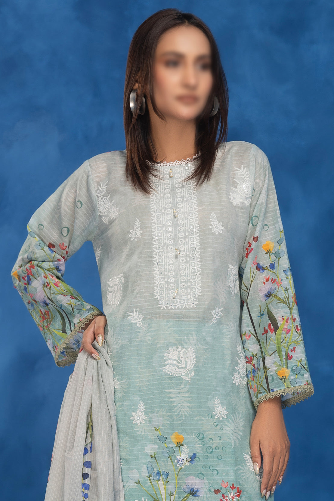3 Piece - Embroidered Lawn - Sahil 204