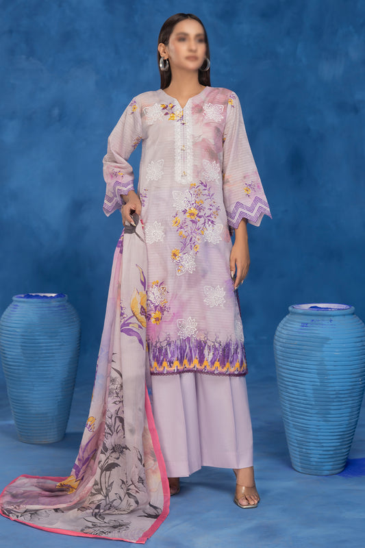 3 Piece - Embroidered Lawn - Sahil 207