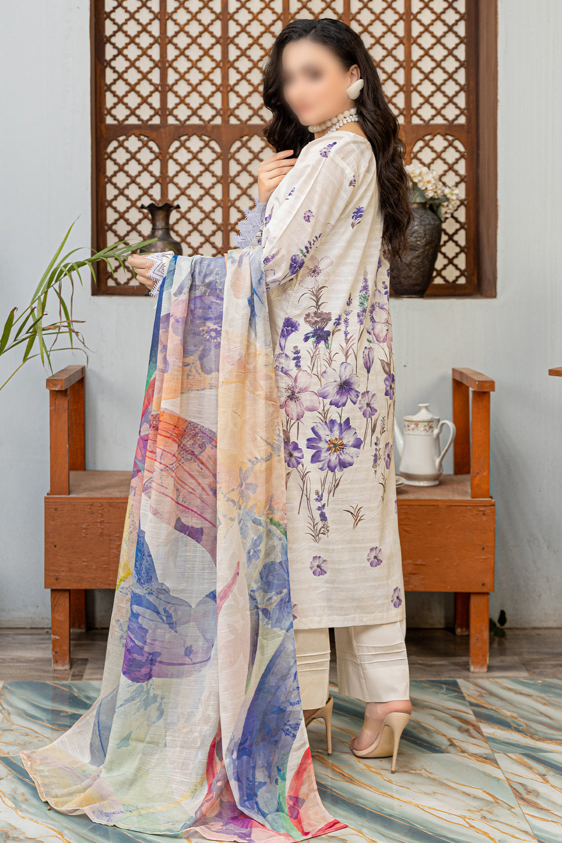 3 Piece - Embroidered Lawn  - Sahil 109