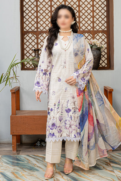 3 Piece - Embroidered Lawn  - Sahil 109