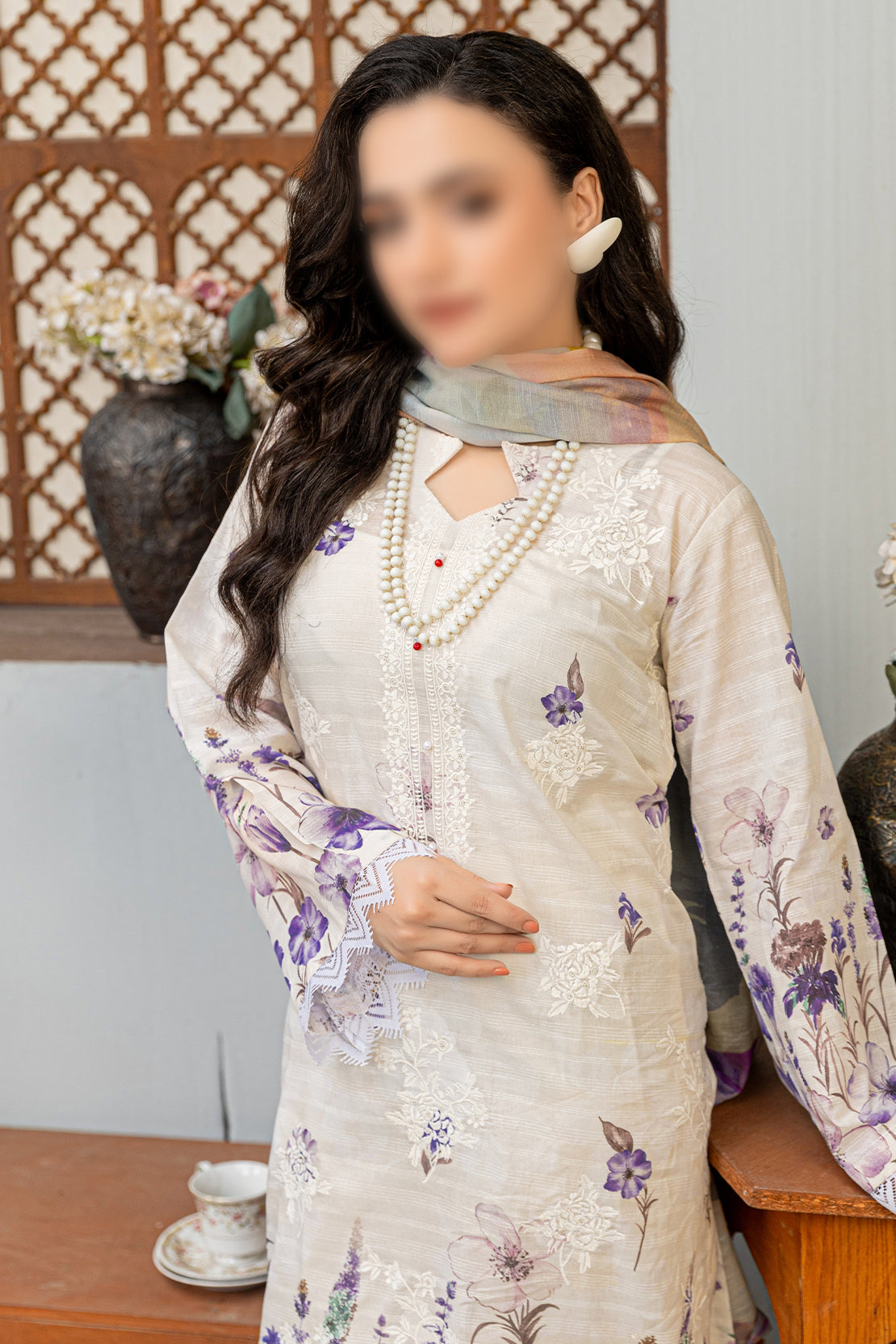 3 Piece - Embroidered Lawn  - Sahil 109