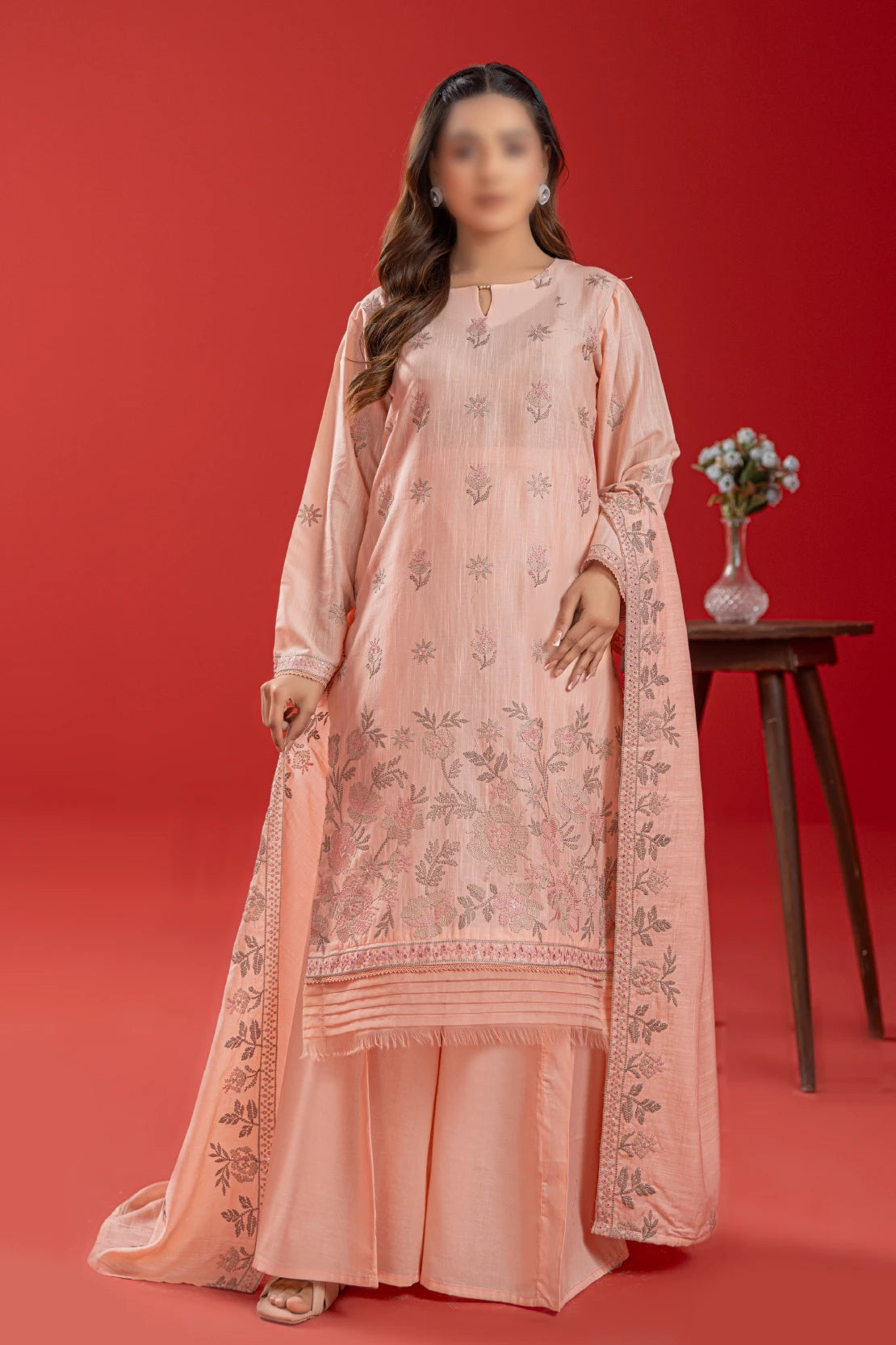 3 Piece - Embroidered Lawn - Tana Bana 105