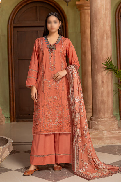 3 Piece - Embroidered Lawn - Tarz 102